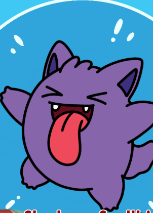 Pokémon trading card featuring Gengar ex with a blue background